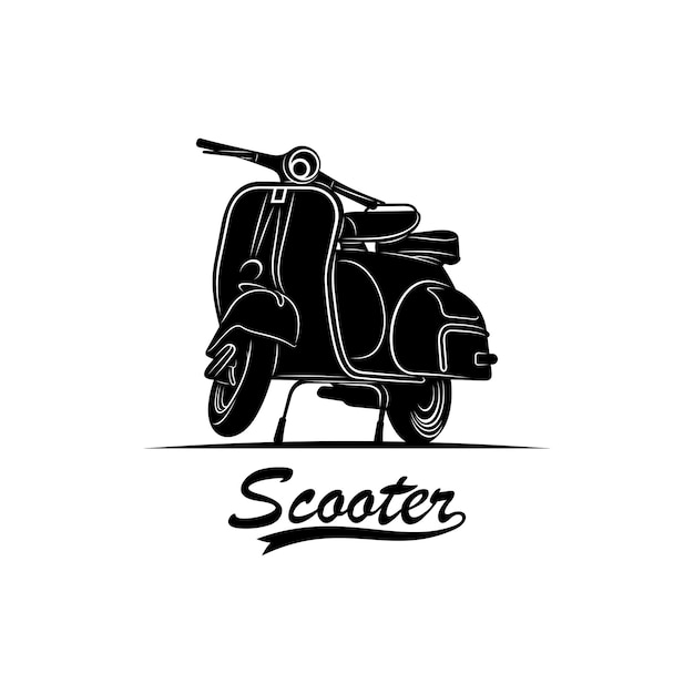 Vector silhouette italian scooter from italy vector icon illustration design isolated on white background