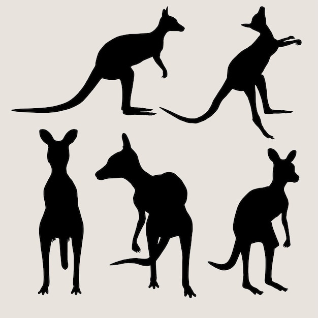 Vector silhouette of a kangaroo