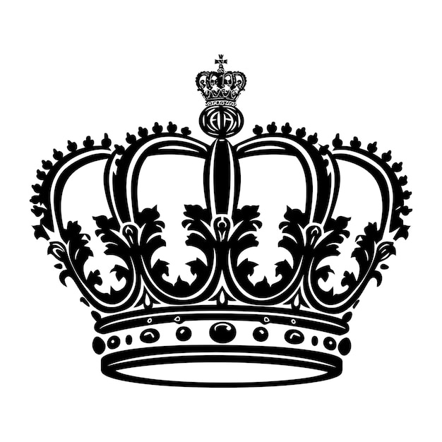 Silhouette king crown black color only