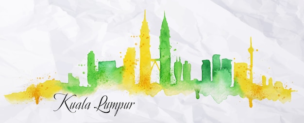 Silhouette of kuala lumpur city