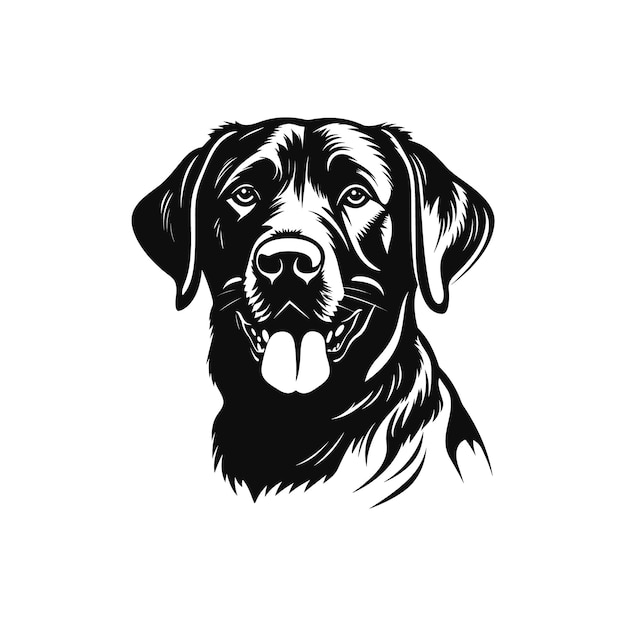 Vector silhouette labrador retriever dog logo vector