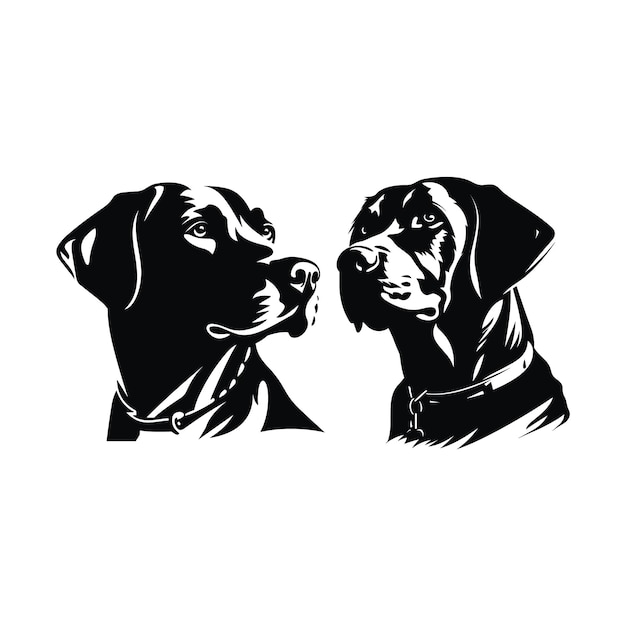 silhouette Labrador Retriever dog logo vector