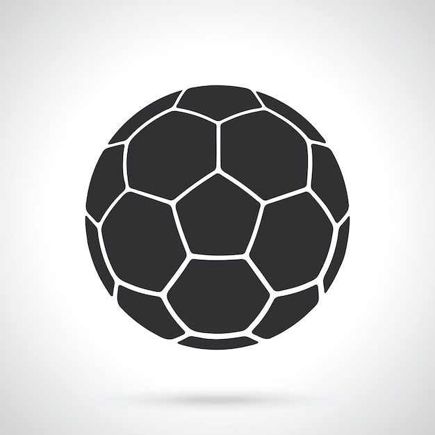 Silhouette of leather soccer ball Sports equipment Vector illustration