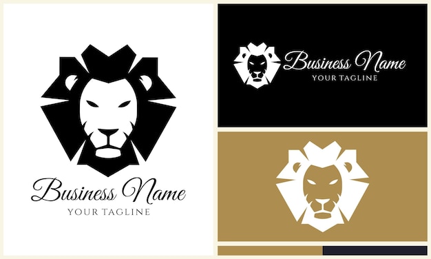 Vector silhouette lion head logo template