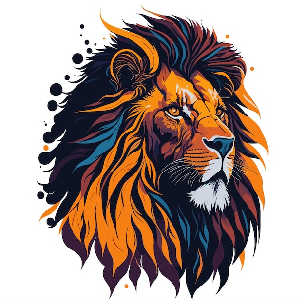 Vector a silhouette lion head vector illustration