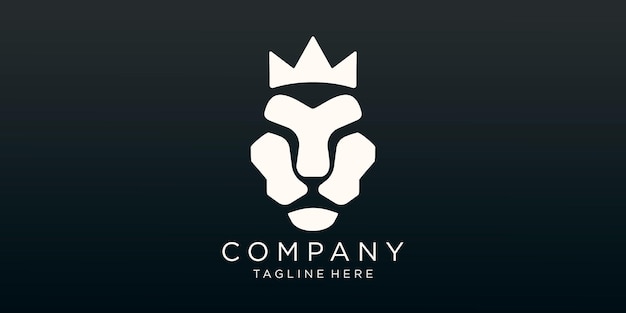 ライオン キングの顔のロゴのベクトルのシルエット