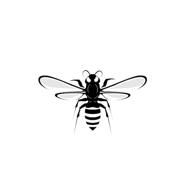 silhouette logo design bee animal