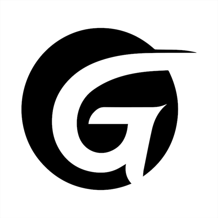 Vector 색 배경을 가진 글자 g의 실루 로고 디자인
