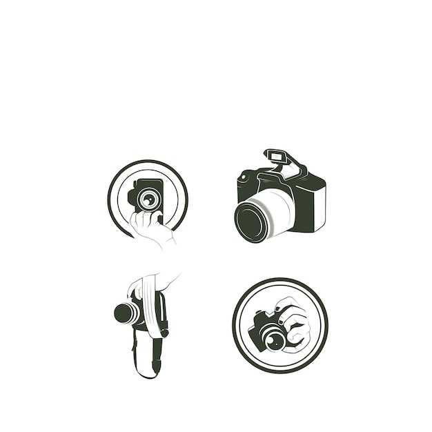 Logo silhouette vari tipi di fotocamera