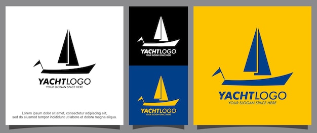 Modello di progettazione dell'yacht di logo della siluetta