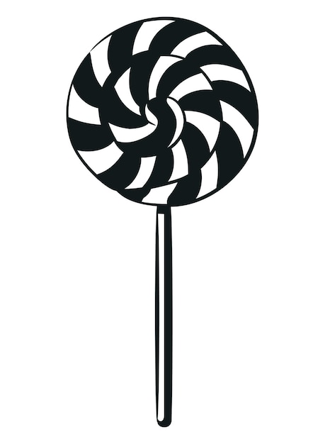 Vector silhouette lollipop sucker candy stick confection