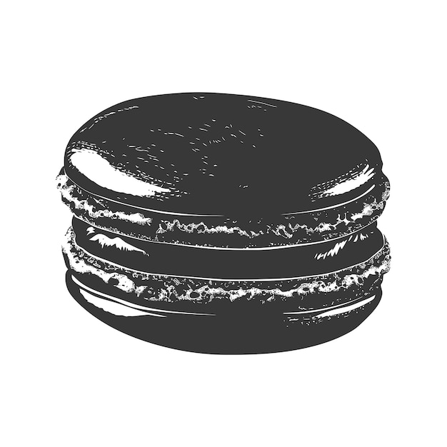 Vettore silhouette macaroon cookie solo colore nero