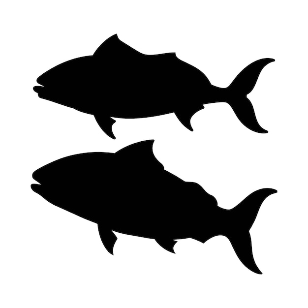 Vector silhouette of a mahimahi fish on white