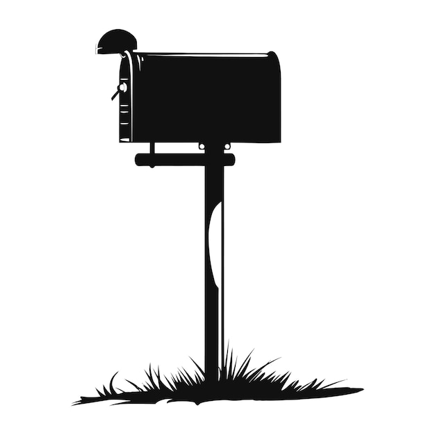 Vector silhouette mailbox black color only full