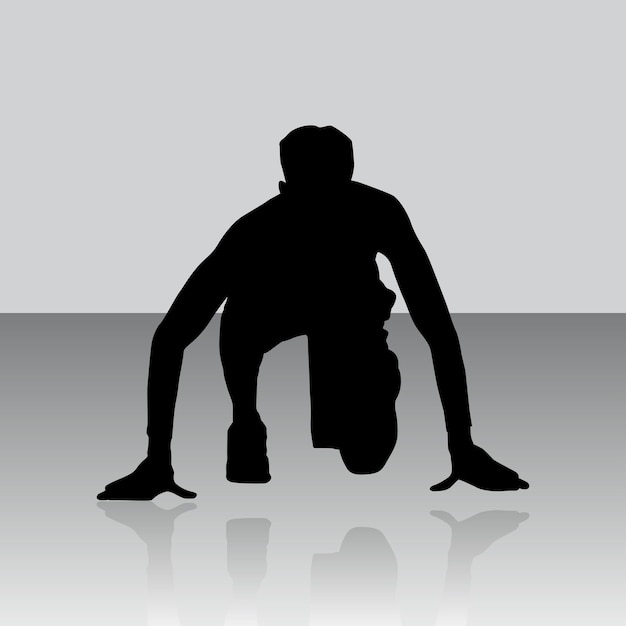 The Silhouette of a Male Running Athlete