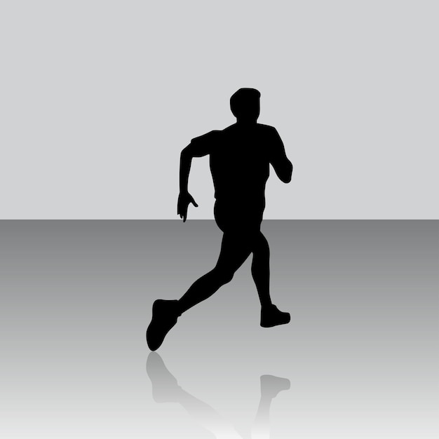 La silhouette di un atleta di corsa maschio