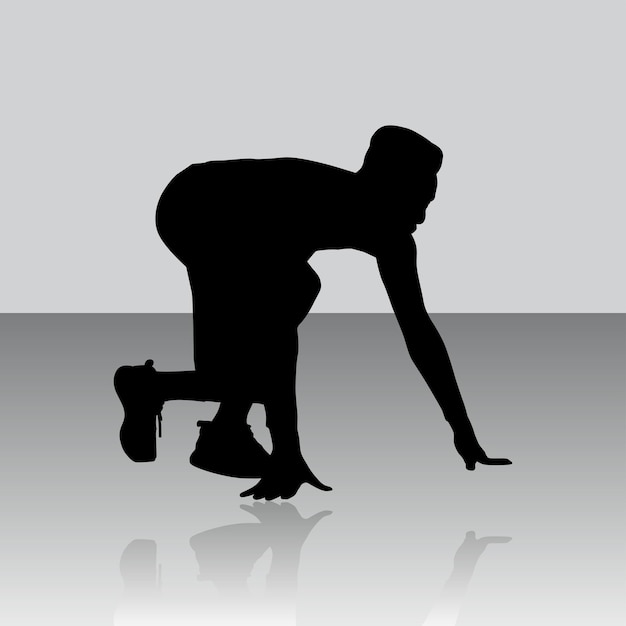 The Silhouette of a Male Running Athlete