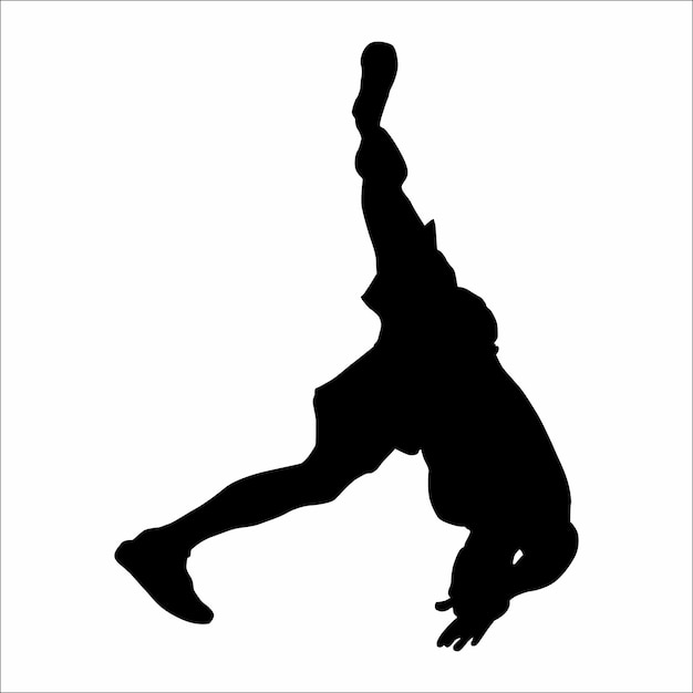 Silhouette of a man doing freestyle