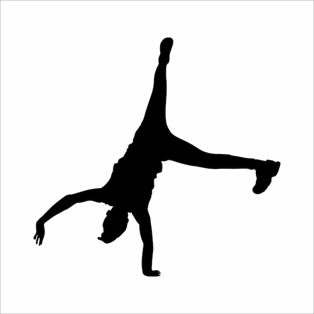 Vector silhouette of a man doing freestyle