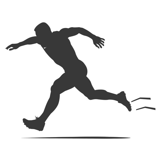 Silhouette man hurdling athlete in action full body