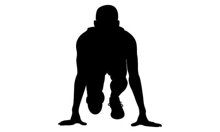 Vector silhouette of man runner vector illustration
