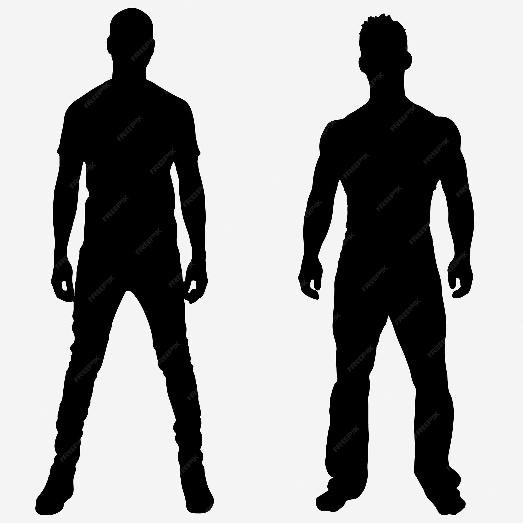 man standing silhouette vector