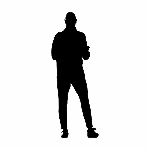 Vector a silhouette of a man wearing a jacket