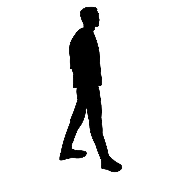 Silhouette man on white background isolated vector
