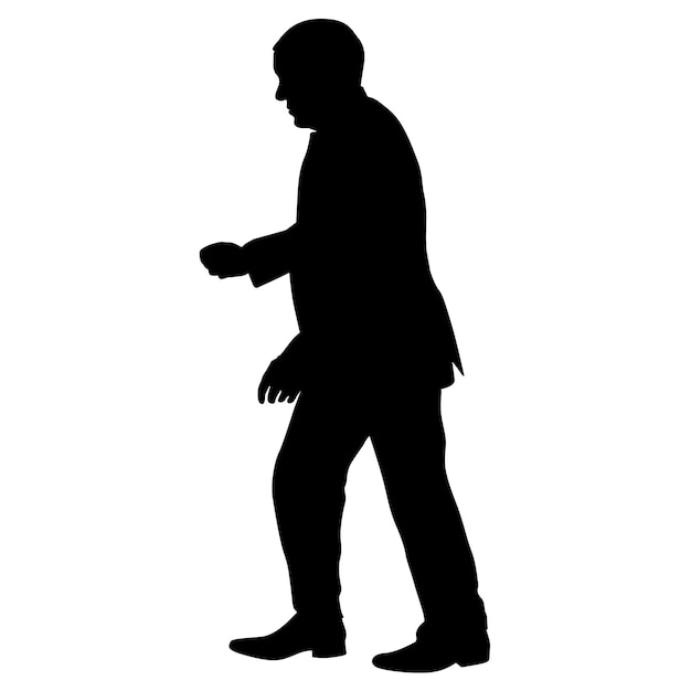 Silhouette of a man with his hand raised Vector illustration