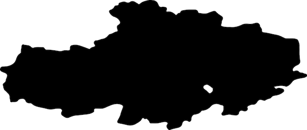 Vector silhouette map of aqmola kazakhstan