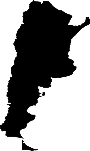 Silhouette map of argentina with transparent background