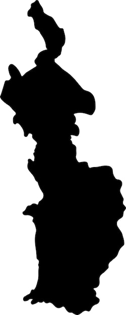 Silhouette map of Choco Colombia