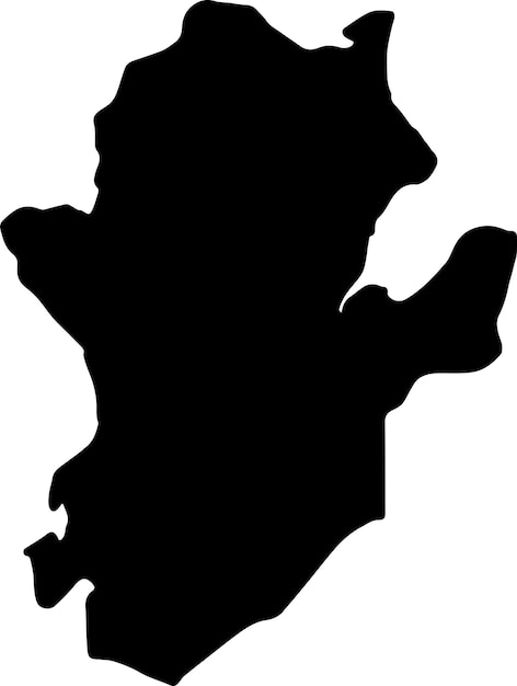 Vector silhouette map of eastern sierra leone