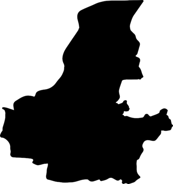 Vettore mappa della silhouette di faryab in afghanistan