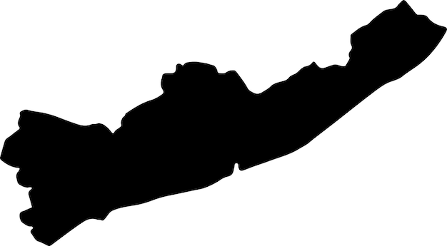 Silhouette map of Hambantota Sri Lanka