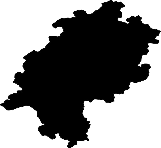 Silhouette map of Hessen Germany