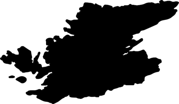 Silhouette map of Highland United Kingdom