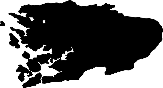 Vector silhouette map of hordaland norway