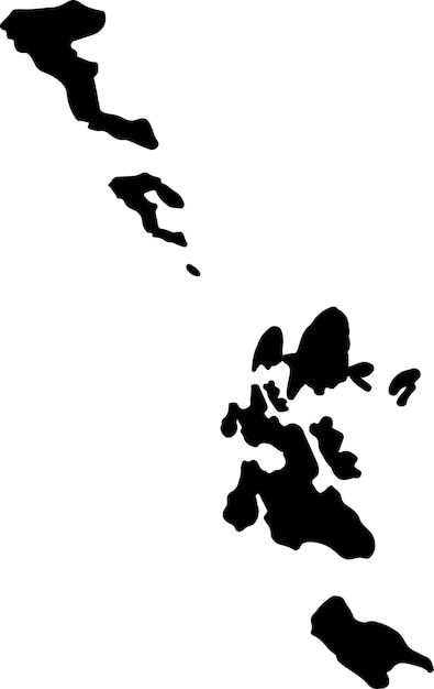 Vector silhouette map of ionioi nisoi greece