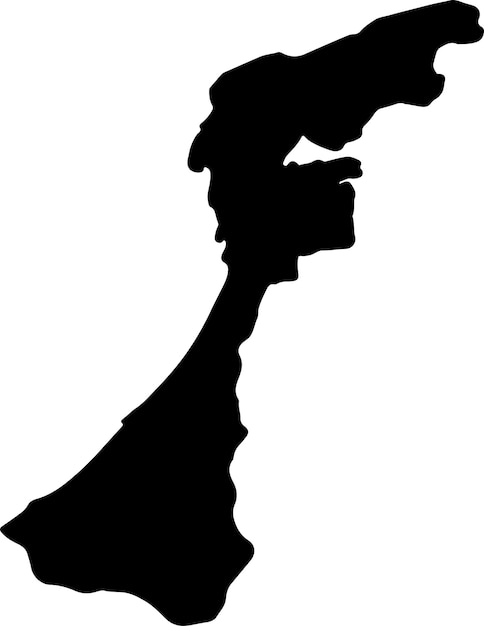 Silhouette map of Ishikawa Japan