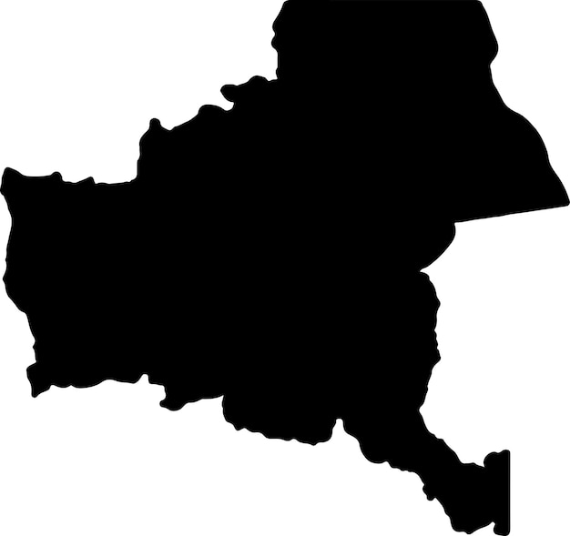 Silhouette map of Katanga Democratic Republic of the Congo