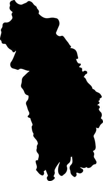 Vector silhouette map of khulna bangladesh