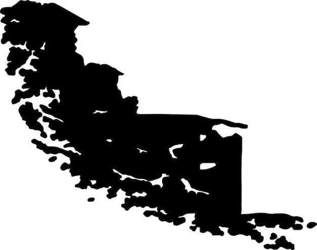 Silhouette map of magallanes y antartica chilena chile