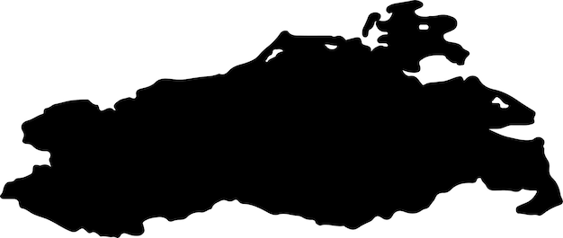 Silhouette map of MecklenburgVorpommern Germany