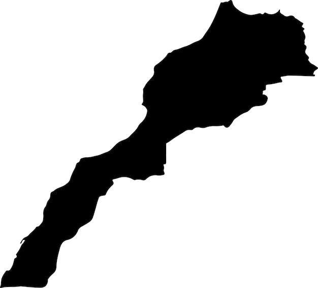 Silhouette map of Morocco