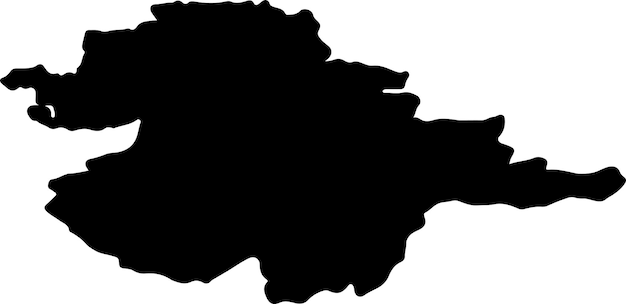 Silhouette map of Naryn Kyrgyzstan