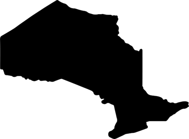 Silhouette map of Ontario Canada