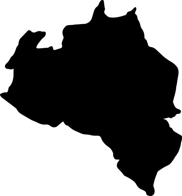 Vector silhouette map of portuguesa venezuela