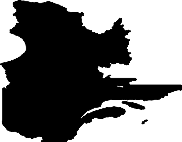 Silhouette map of Quebec Canada