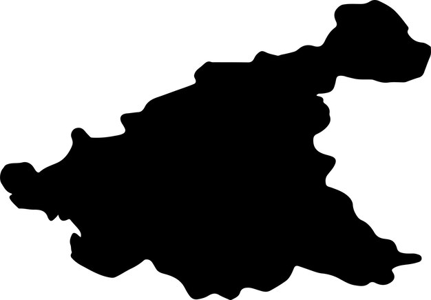 Vettore mappa di silhouette di rieti, italia